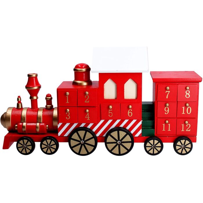 Gisela Graham Wood Train Advent Ornament
